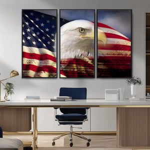 American Flag Eagle Symbol Wall Art, American Flag Eagle