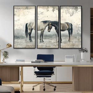 Chines Style Majestic Horses Wall Art | Ready to Hang and