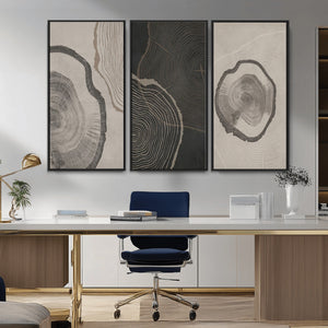 Minimalist Tree Rings Wall Art | Modern Abstract Canvas