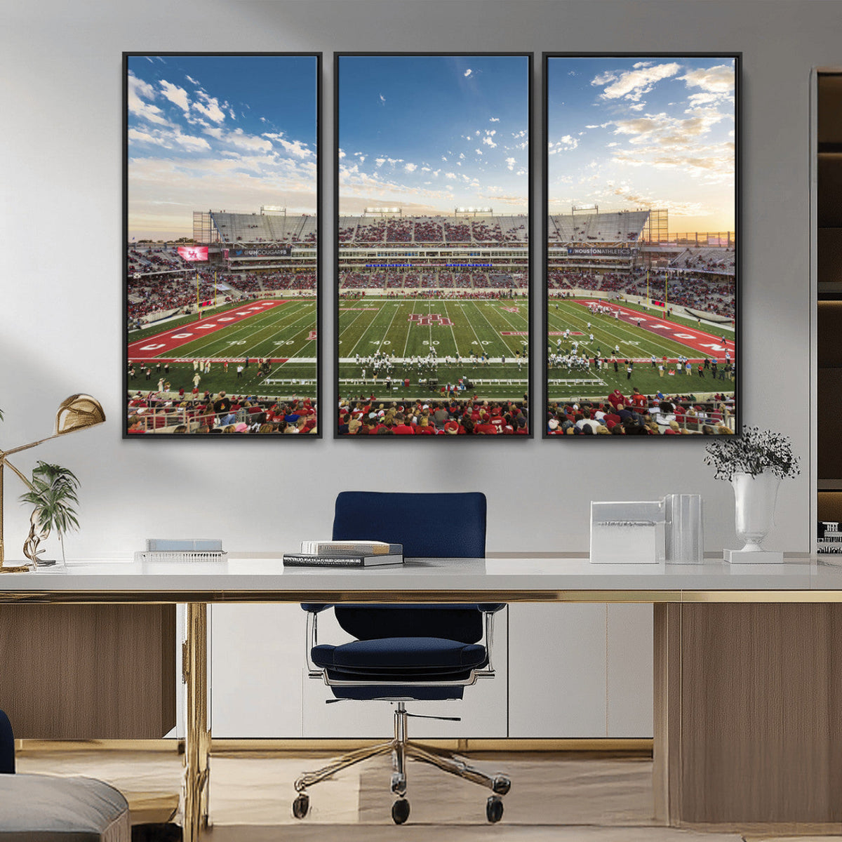 Framed Houston Cougars Football Team Print - Houston TDECU
