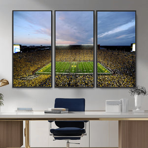 Michigan Stadium Wall Art Canvas Print, Vibrant Game Day