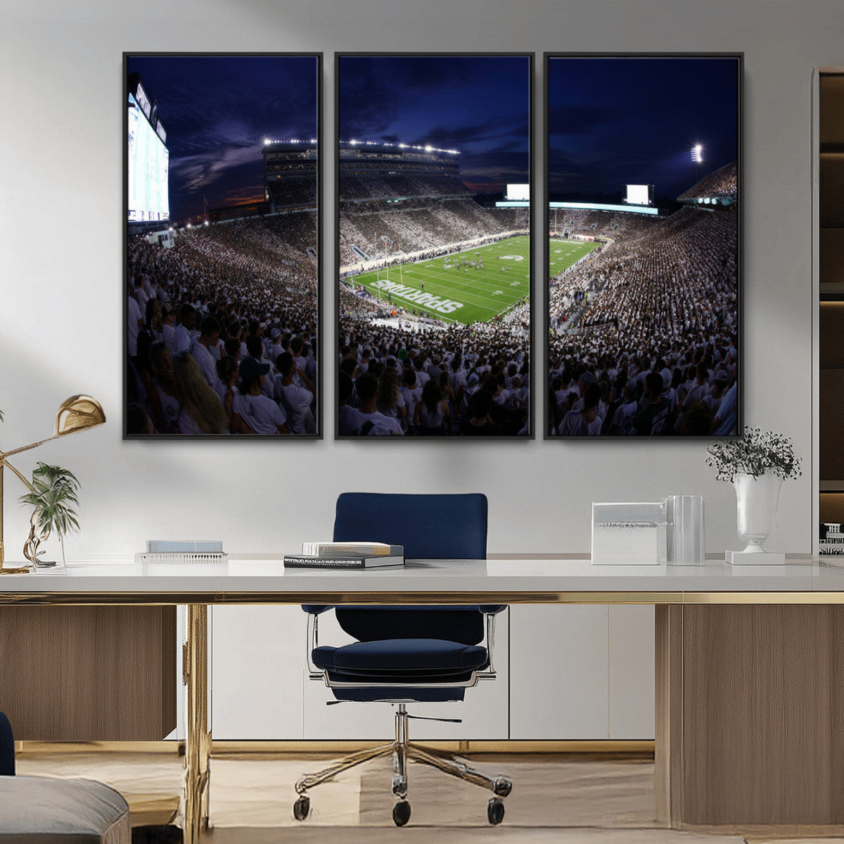 Michigan State Spartans Canvas, Framed Football Team Print -