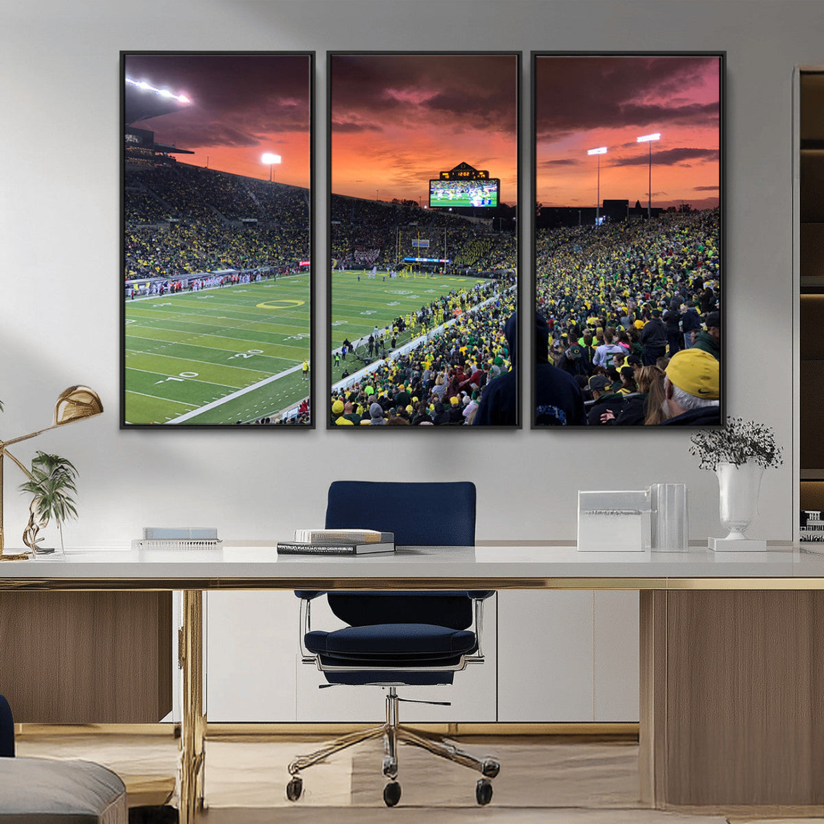 Eugene Autzen Stadium Canvas Wall Art Print – Sunset Over