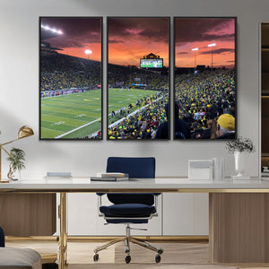 Eugene Autzen Stadium Canvas Wall Art Print – Sunset Over