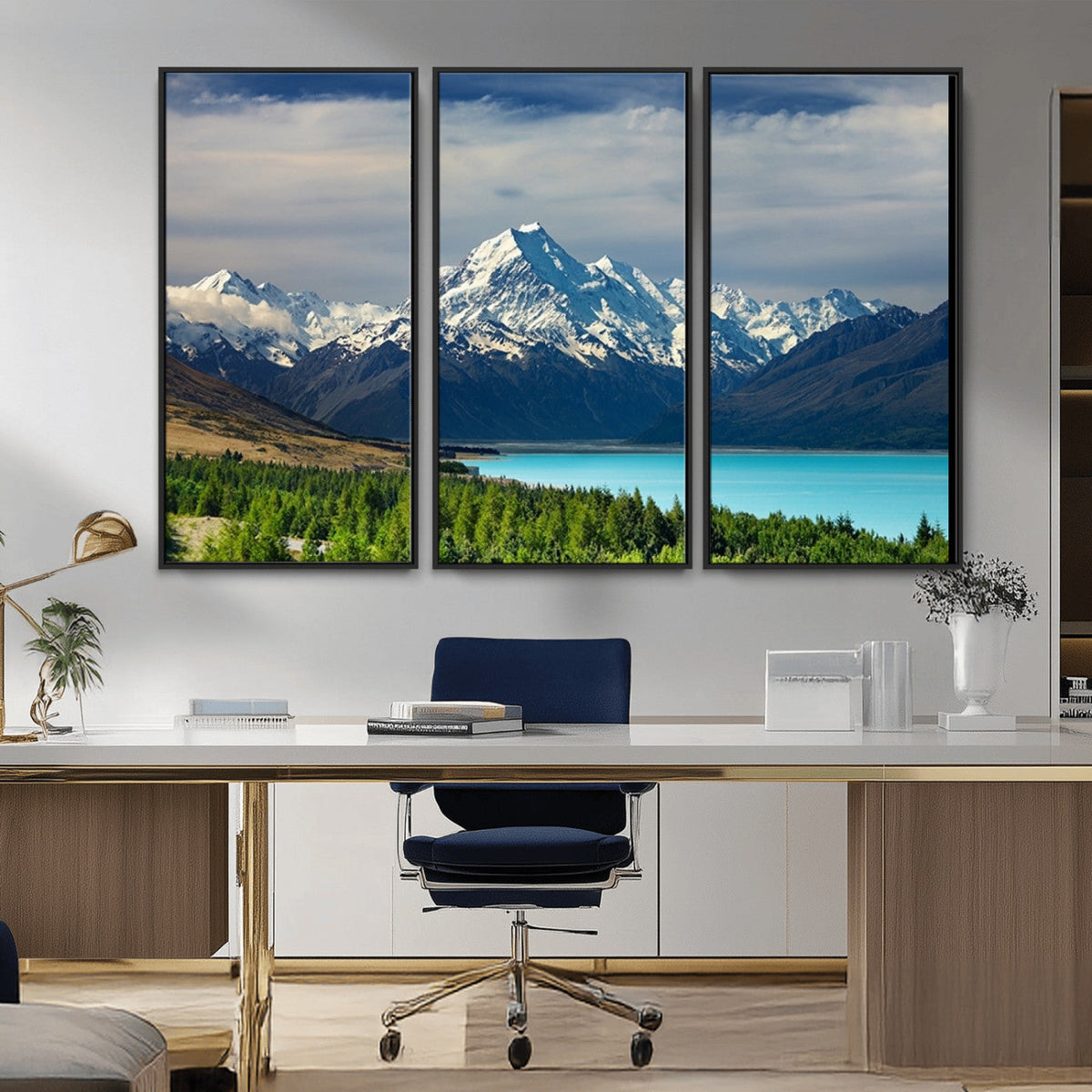 Mount Cook and Lake Pukaki Canvas Wall Art Print – Majestic