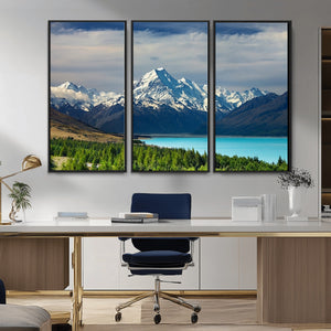 Mount Cook and Lake Pukaki Canvas Wall Art Print – Majestic