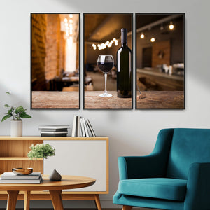 Wine and Bottle Wall Art Canvas Print