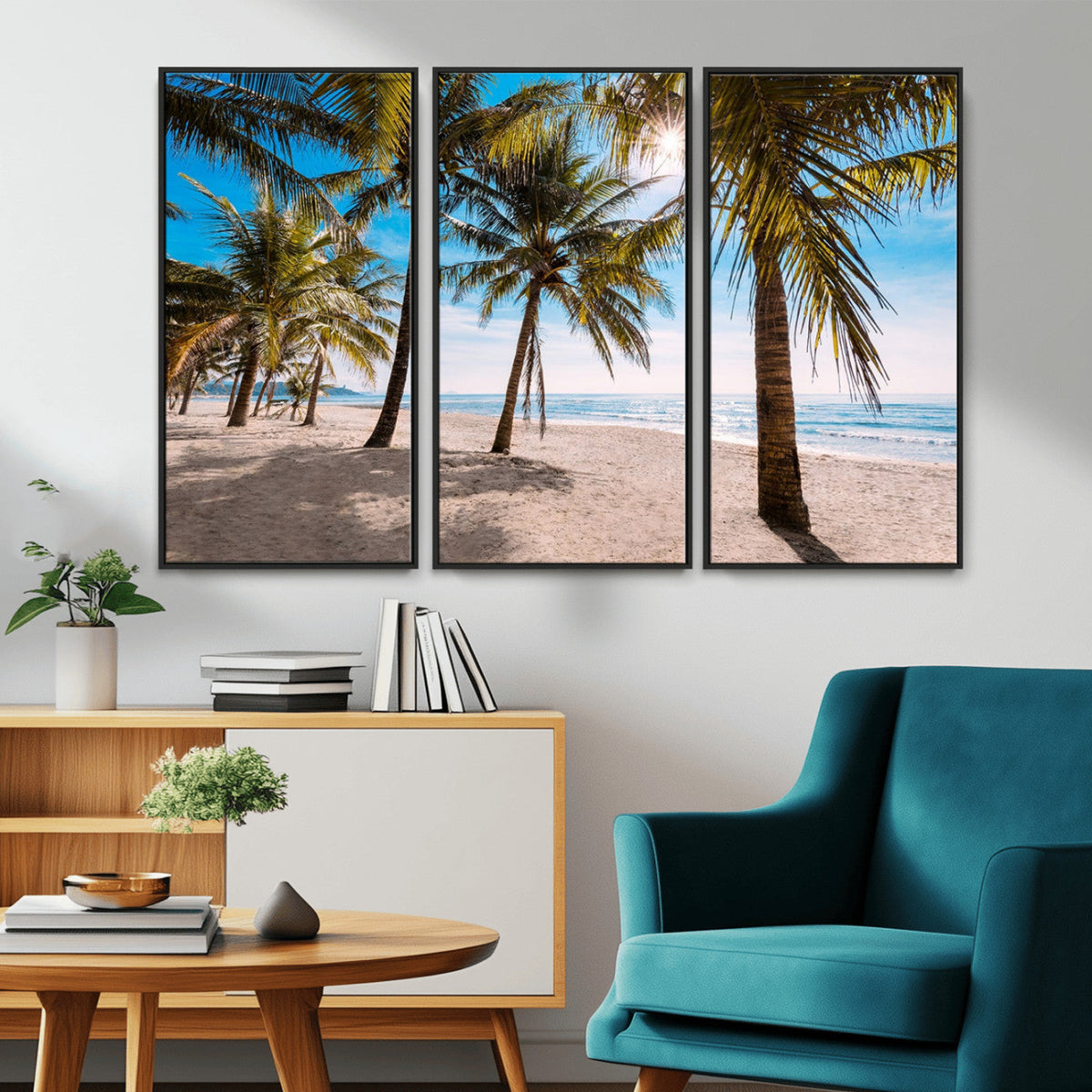 Palm Beach Tropical Island Wall Art Canvas Print