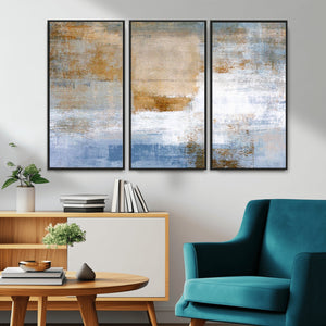Blue Multi Panel Abstract Wall Art Canvas, Abstract Blue and