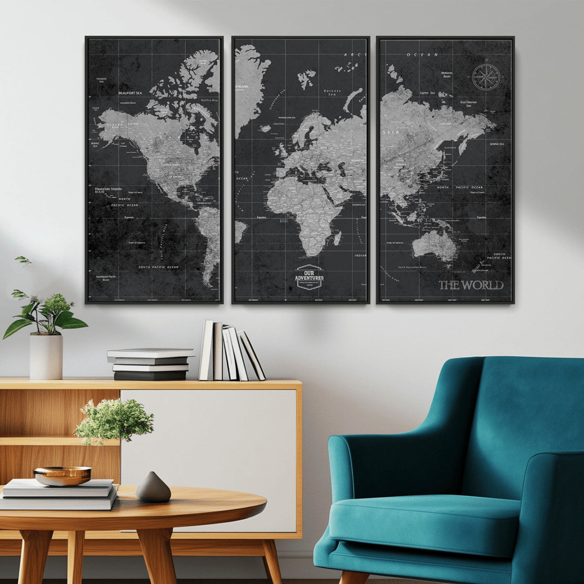 World Map Canvas Print – Detailed Map of the World Wall Art