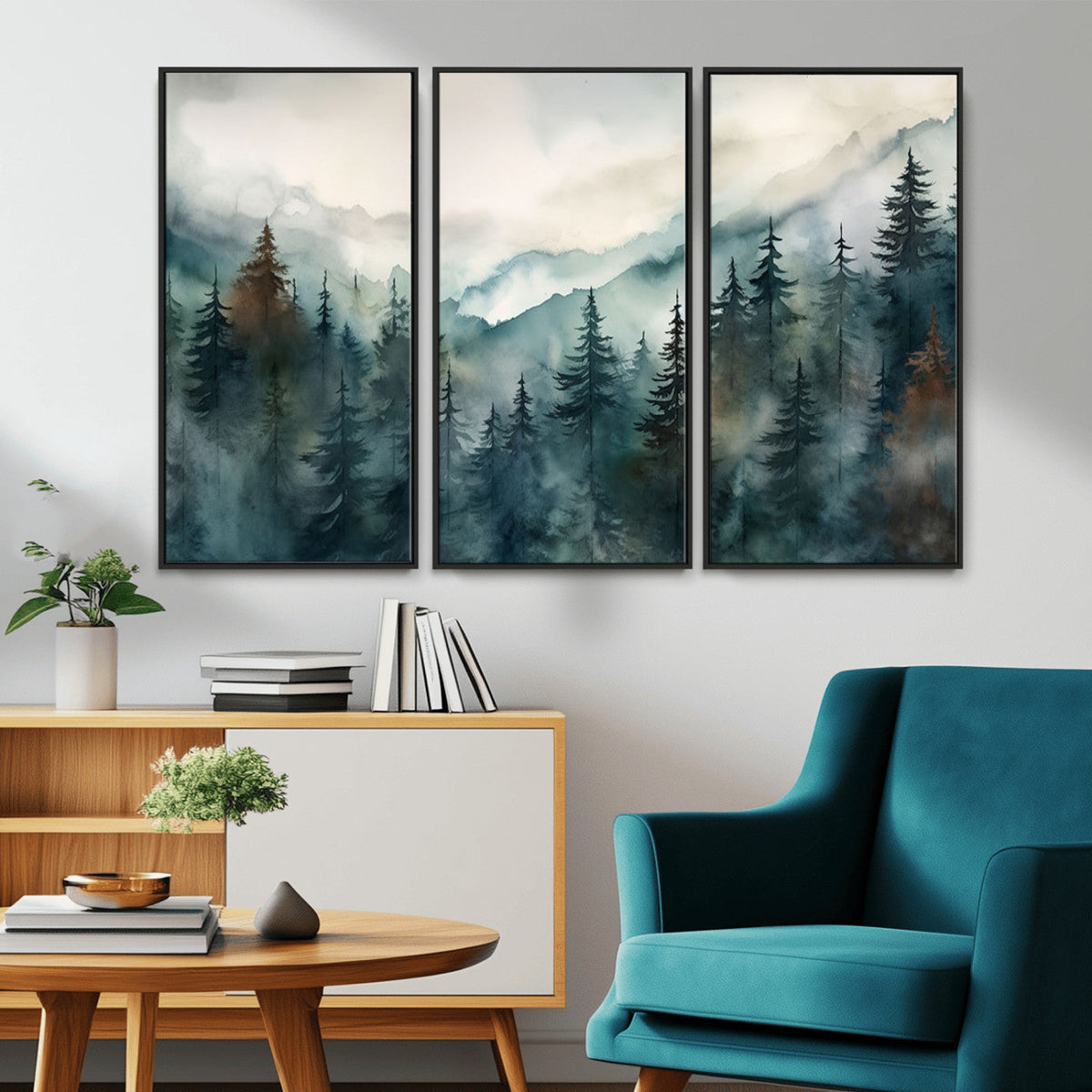 Serenity Forest Wall Art Canvas | Foggy Mountain Landscape