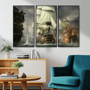 Pirate Ship War Wall Art Canvas Print