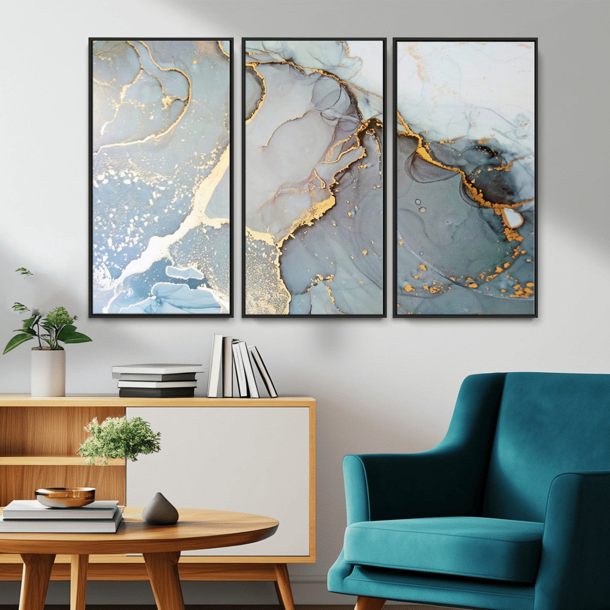Large Abstract Marble Wall Art Canvas Print for Living Room