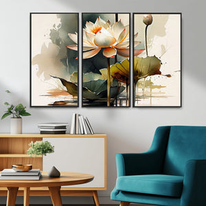 Lotus Flower Watercolor Canvas Print – A Symbol of Serenity