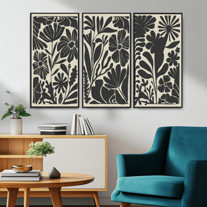Modern Botanical Wall Art - Floral Black and White Canvas