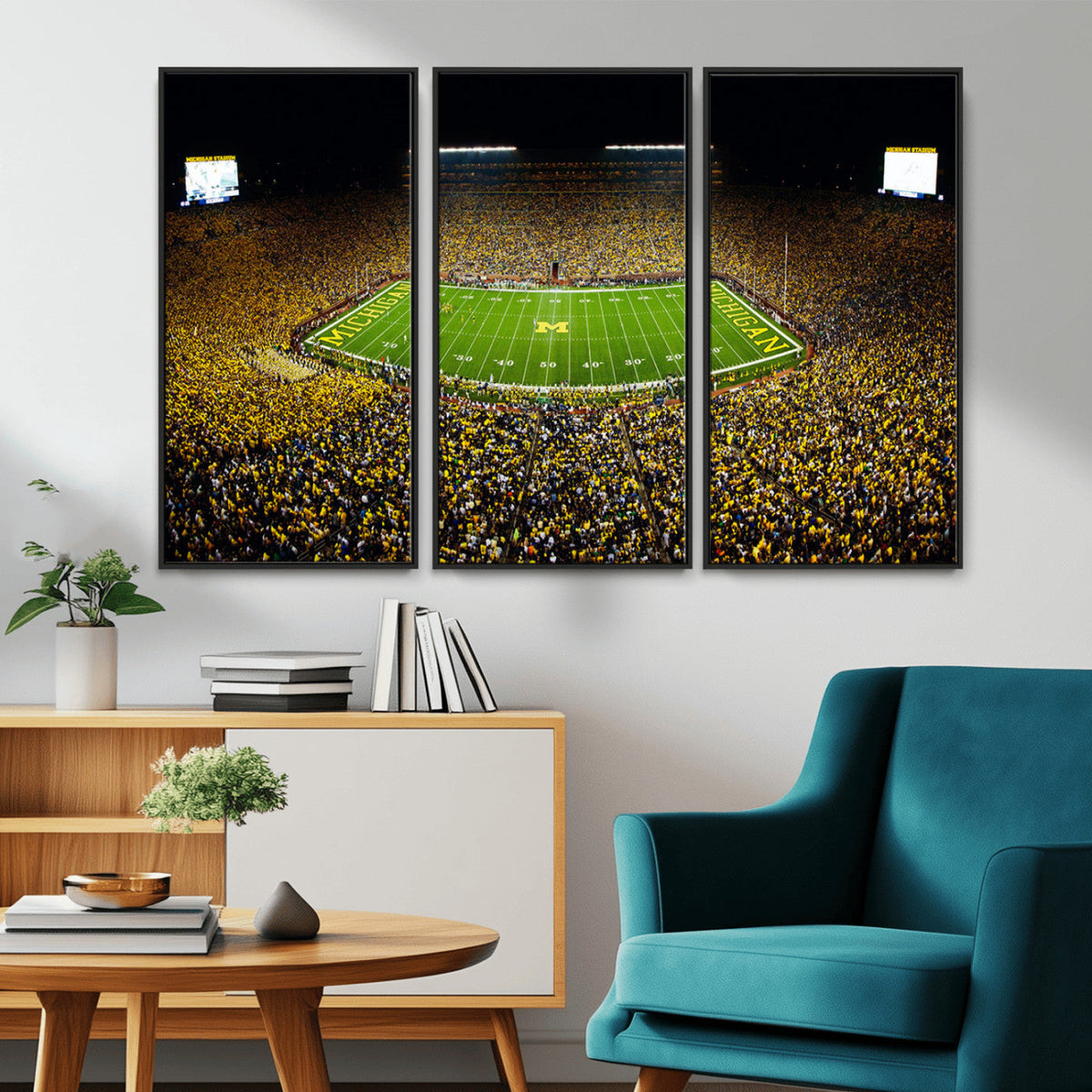 Stadium in Michigan Wall Art Canvas Print, Framed American