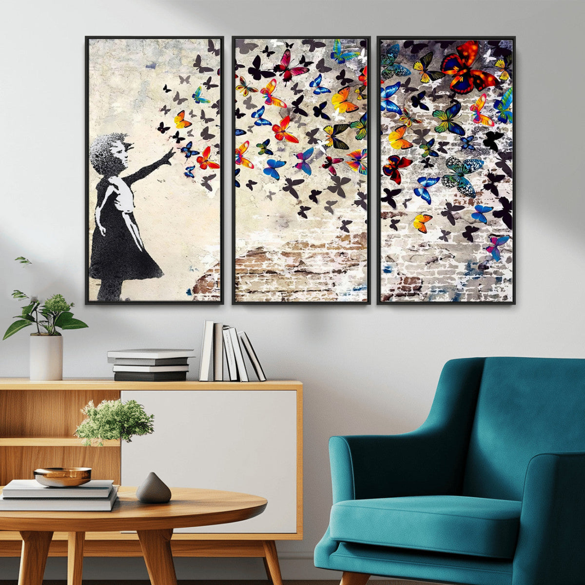 Banksy Graffiti Wall Art Canvas Print: Girl Releasing