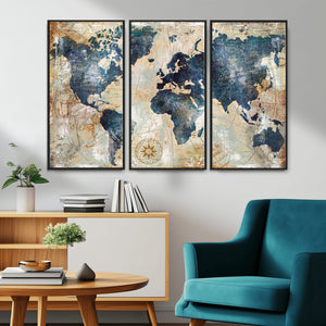 World Map Canvas Print – Framed Wall Art for Couples,