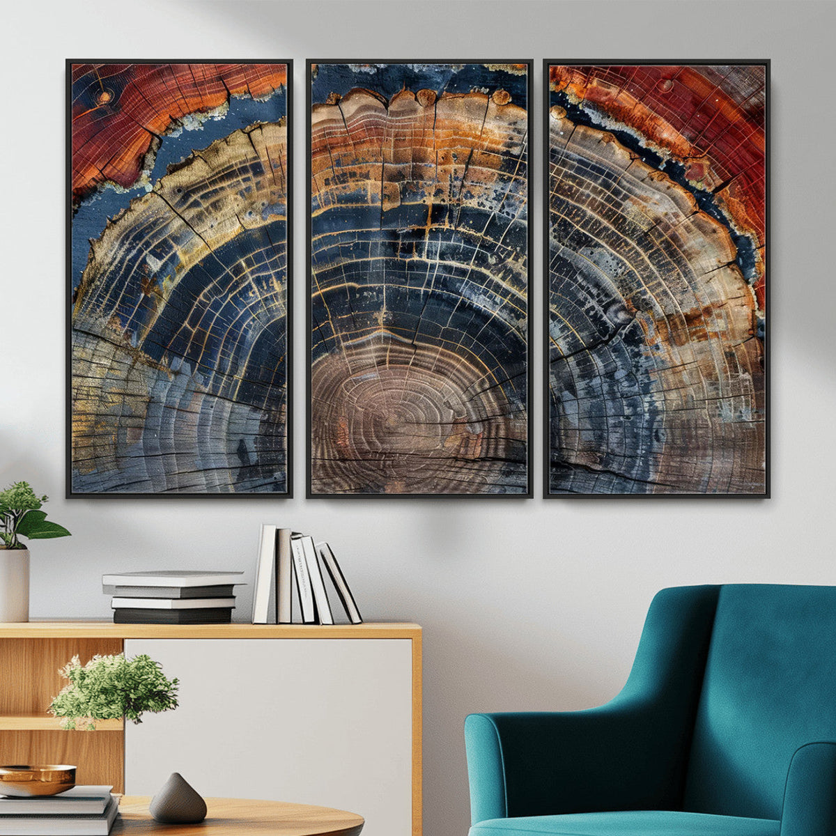 Abstract Tree Ring Wall Art Canvas Print