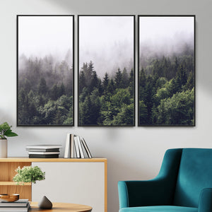 Misty Forest Wall Art | Foggy Forest Canvas Print | Large
