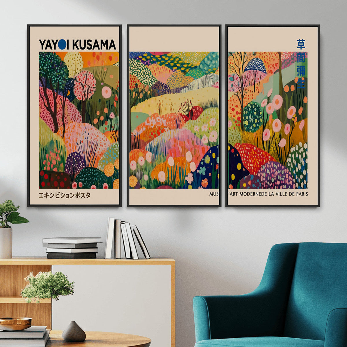 Yayoi Kusama Japanese Art Canvas Print, Abstract Art, Large