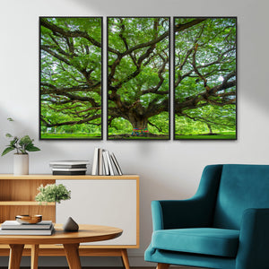Oak Tree Wall Art Print, Forest Canvas Wall Art for Home and