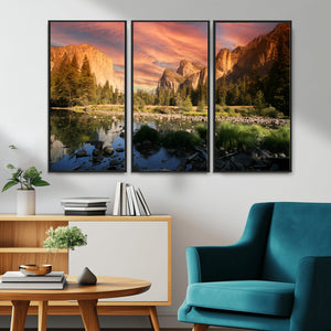 Yosemite Valley Wall Art, El Capitan Sunset Canvas Print,