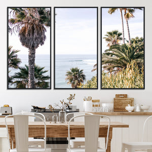 Coastal Palm Trees Wall Art Canvas Print – Framed Ocean