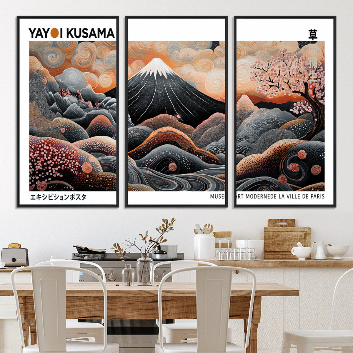 Yayoi Kusama Wall Art Canvas Print – Framed Japanese Dot Art