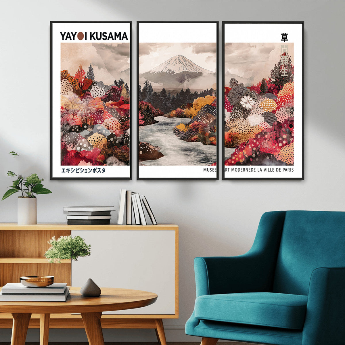 Modern Japanese Wall Art Canvas Print – Framed Abstract