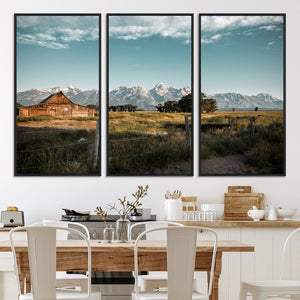 Rustic Farmhouse Wall Art Canvas Print – Teton Range Mormon