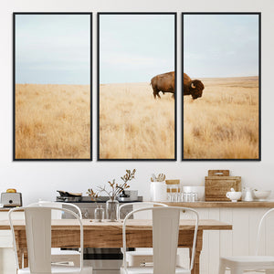 Buffalo Wall Art Canvas Print – Framed Western Wildlife