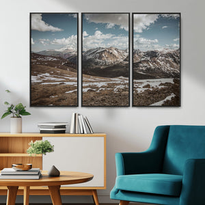 Mountain Landscape Wall Art Canvas Print – Framed Snowy
