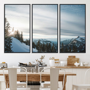 Snowy Mountain Wall Art Canvas Print – Frosty Peaks Alpine