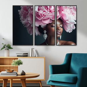 Black Beauty Petal Crown Wall Art Canvas Print – Floral