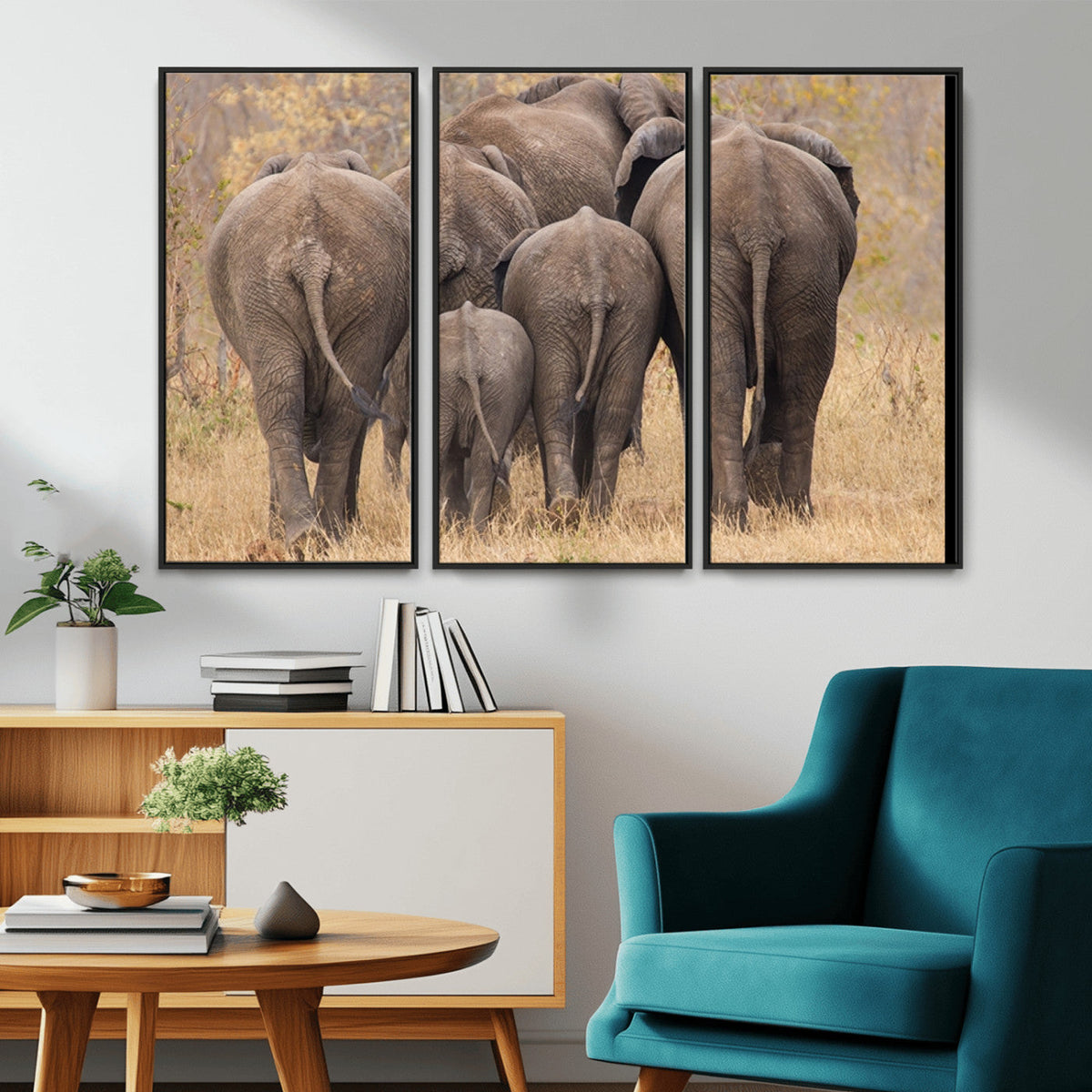 Wild Elephant Wall Art Canvas Print