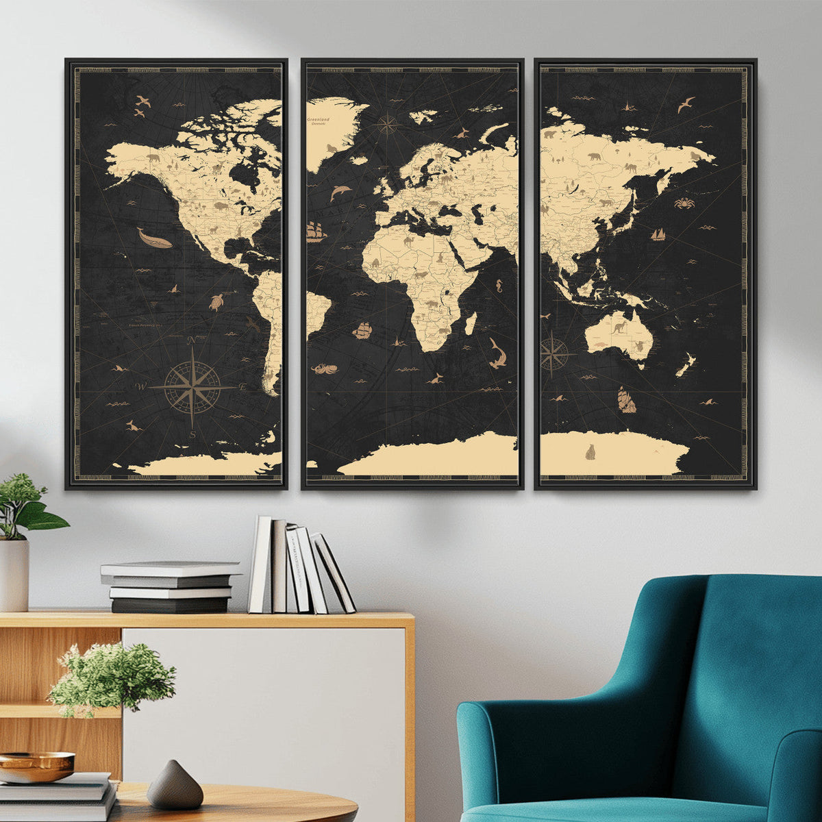 World Map Canvas Print – Detailed Map of the World Wall Art