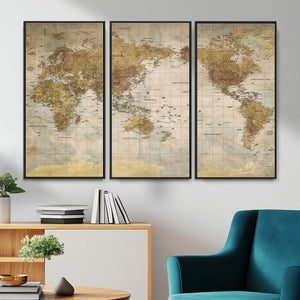 World Map Canvas Print – Detailed Map of the World Wall Art