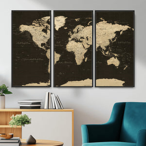 World Map Canvas Print – Framed World Map Wall Art for