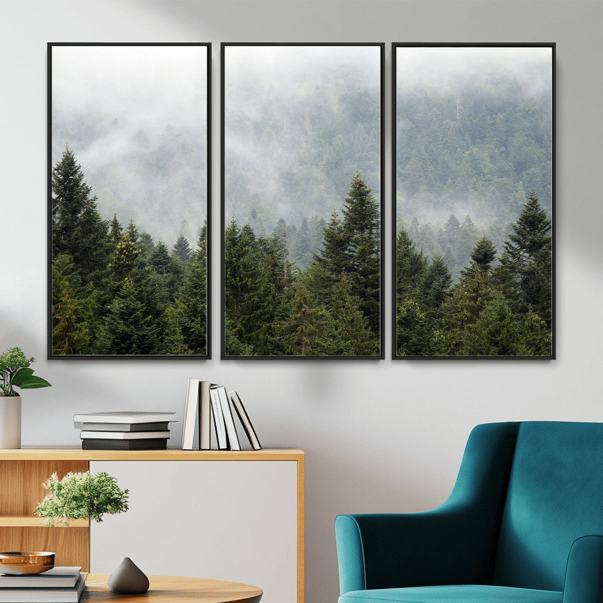 Misty Mountain Forest Wall Art Canvas Print