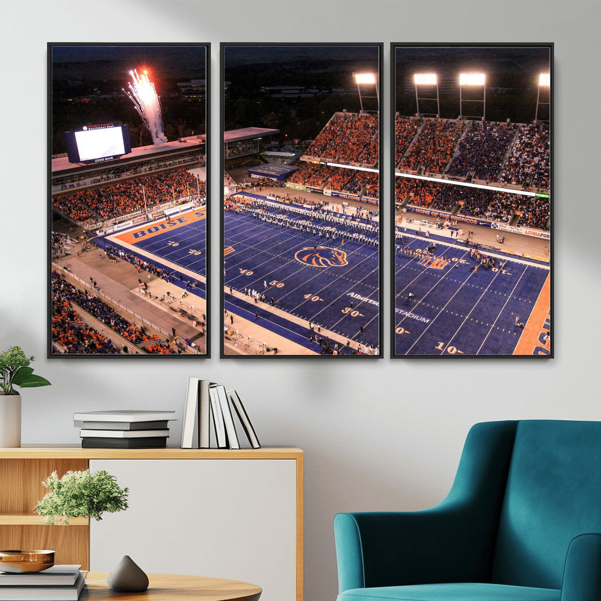 Boise State Stadium Large Wall Art Canvas Print for Living