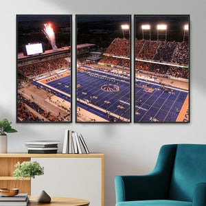 Boise State Stadium Large Wall Art Canvas Print for Living