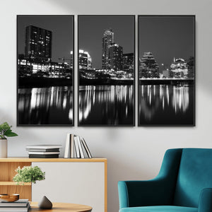 Austin Skyline Wall Art Canvas Print, Austin Downtown Night
