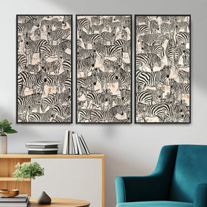 Abstract Zebra Wall Art Canvas Print for Farmhouse Decor