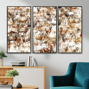 Farmhouse Bighorn Sheep Wall Art Canvas Print - Abstract