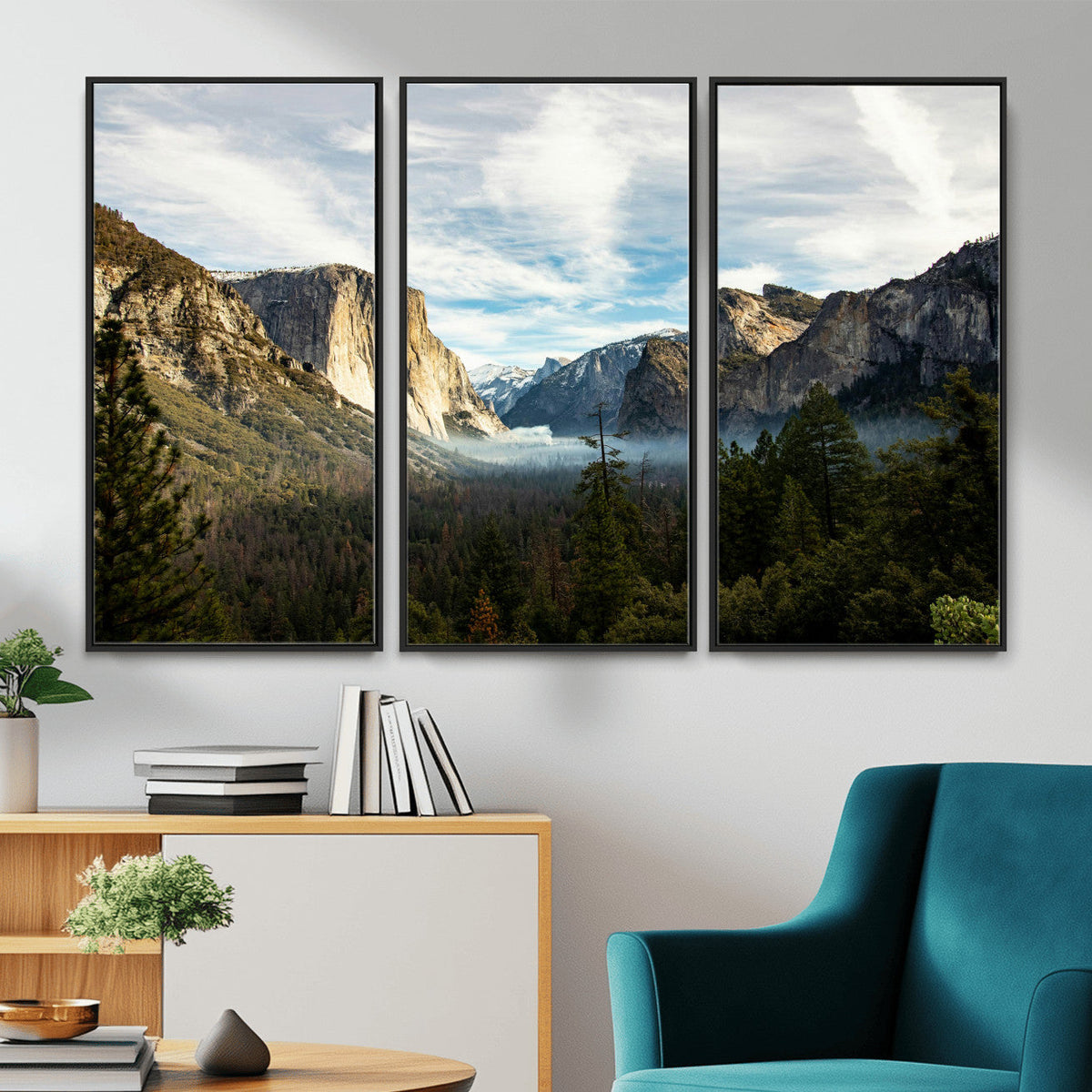 Yosemite Valley Mountain Wall Art Canvas Print, Granite