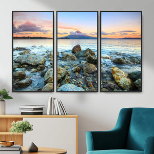 Mayon Volcano Seascape Wall Art Canvas Print, Tropical Ocean