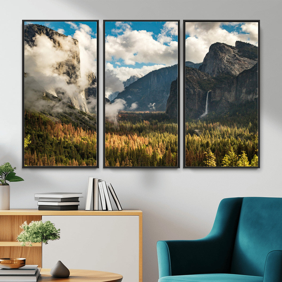 Yosemite Valley River Wall Art Canvas Print