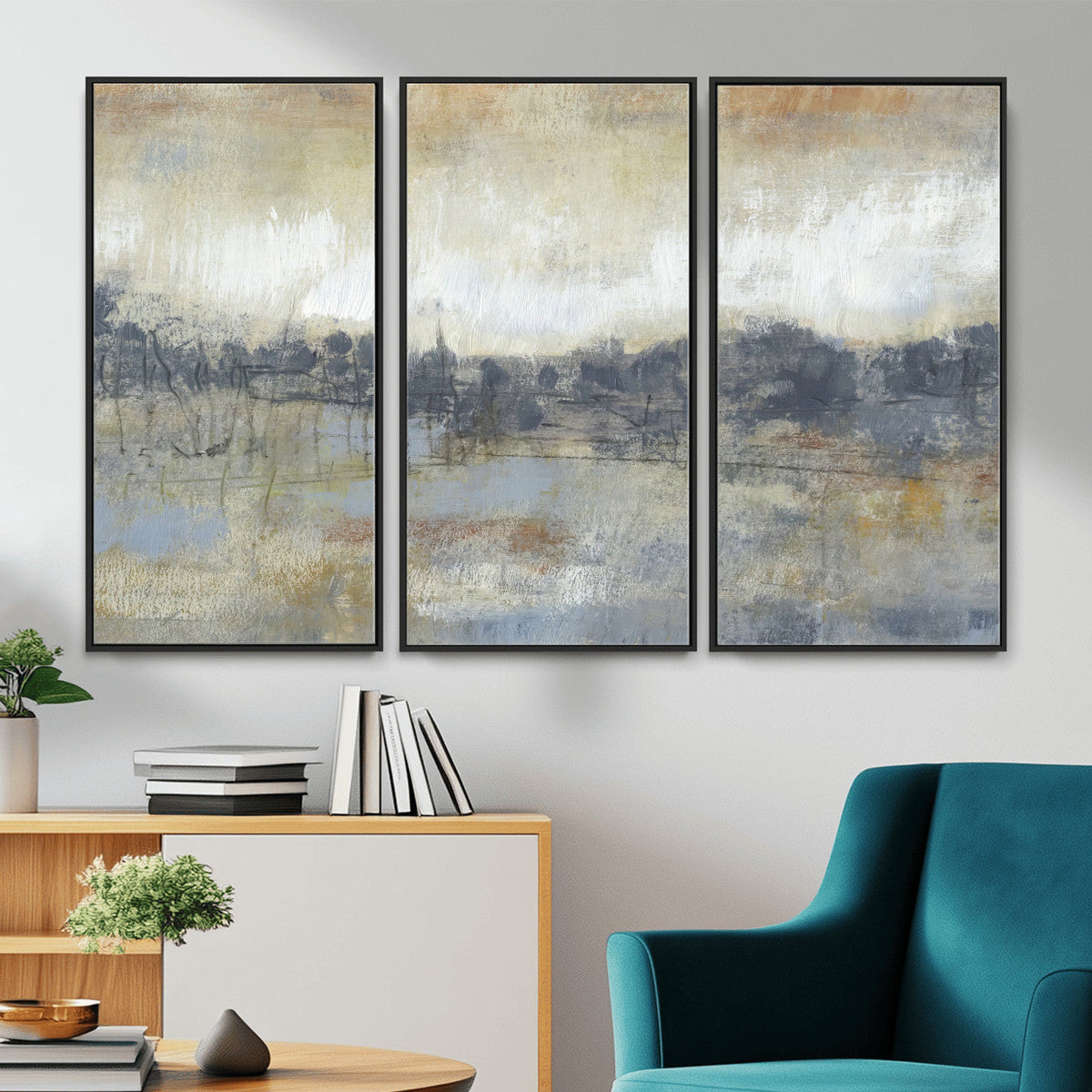 Abstract Neutral Landscape Painting Wall Art