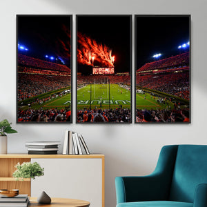 Auburn Stadium Wall Art Canvas Print, College Football Night
